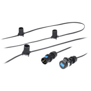 Festoon lighting hire cable with lamp holders and connectors